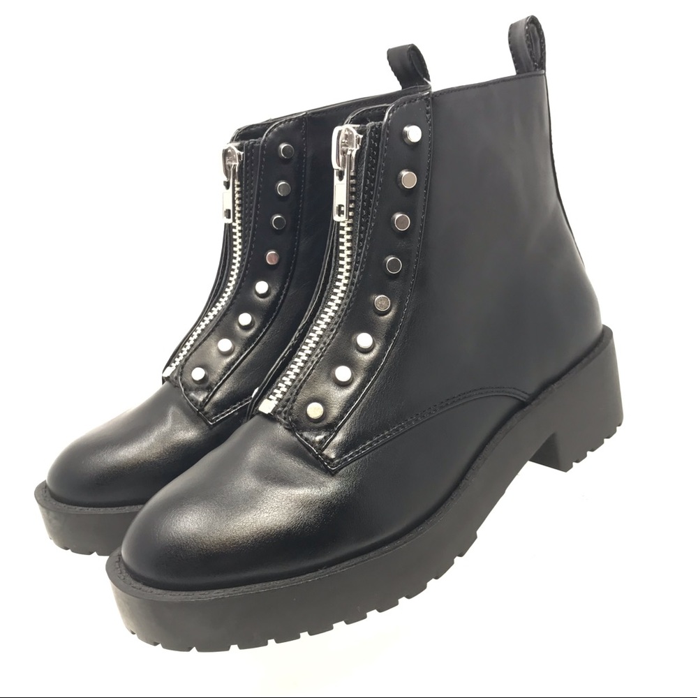 Divided Black Zip Up Ankle Boots SZ US 7